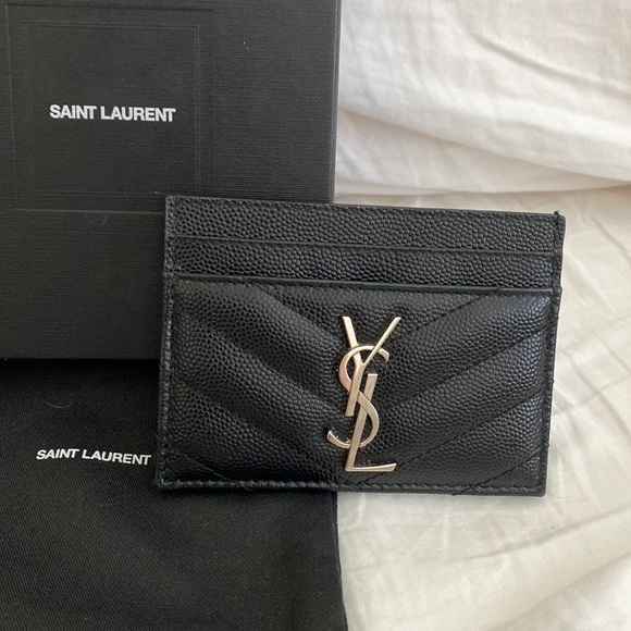 YSL Card Holder with Silver Hardware - Picture 2 of 5
